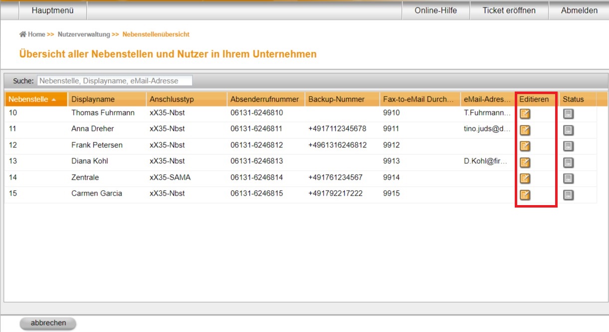 CxMb App Lizenzen OH 04 Ad 08 Nebenstellenübersicht 20 05 27